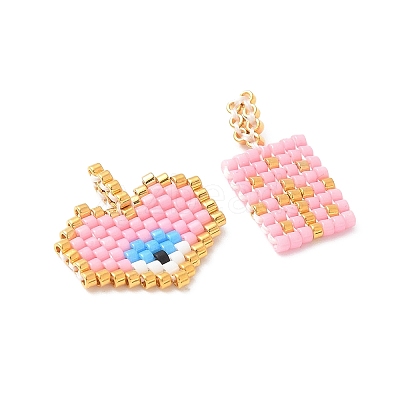 2Pcs Handmade Loom Pattern MIYUKI Glass Seed Beads PALLOY-MZ00607-01-1