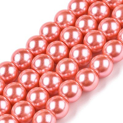 Baking Paint Pearlized Glass Pearl Round Bead Strands HY-Q003-10mm-77-A-1