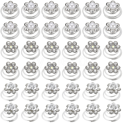 60Pcs 3 Styles Spiral Hair Pin Coil Iron Hair Accessories OHAR-SP0001-10B-1