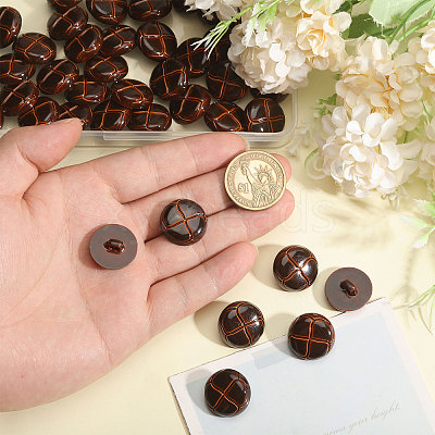 1-Hole Plastic Buttons BUTT-CA0001-34B-1
