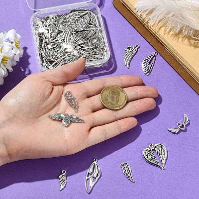 80Pcs 8 Styles Tibatan Style Alloy Pendants FIND-CJ0006-02-1