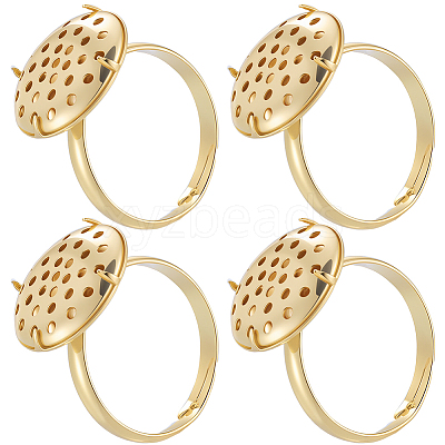 Brass Adjustable Ring Findings KK-BBC0018-54B-1