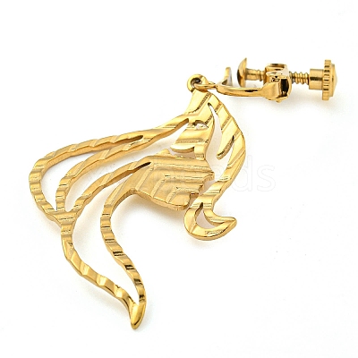 Ion Plating(IP) 304 Stainless Steel Earrings for Women EJEW-E304-08G-1