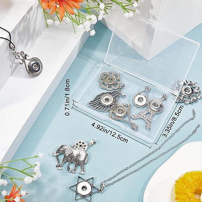 9Pcs 9 Style Alloy Hang Snap Base Big Pendants FIND-GF0004-30-1
