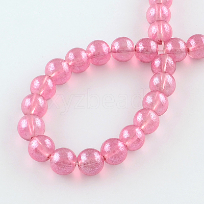 Transparent Spray Painted Glass Bead Strands DGLA-R050-4mm-06-1