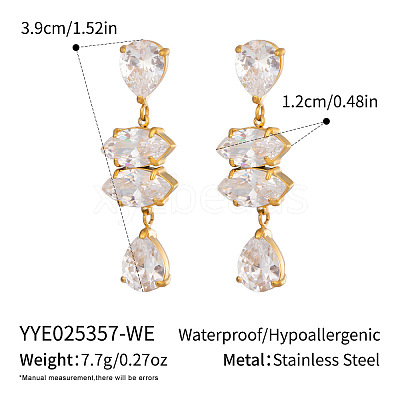 304 Stainless Steel Dangle Stud Earrings CT6883-8-1