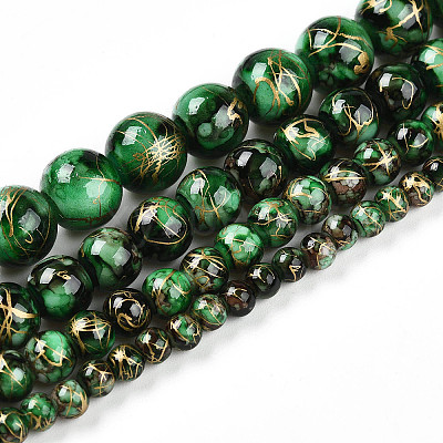 Baking Paint Glass Beads LS-X1-DGLA-N003-10mm-B09-1