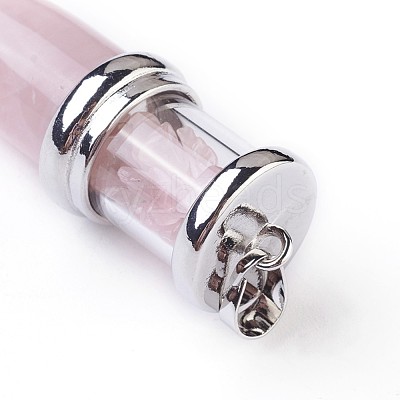 Natural Rose Quartz Big Pointed Pendants G-F639-08G-1