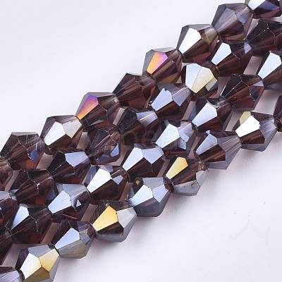 Electroplate Glass Beads Strands EGLA-Q118-8mm-B01-1