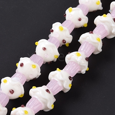 Mushroom Handmade Lampwork Beads Strands X1-LAMP-G150-03A-02-1
