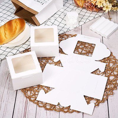 Square Paper Biscuit Boxes with Square Clear Window CON-TAC0001-12B-01-1