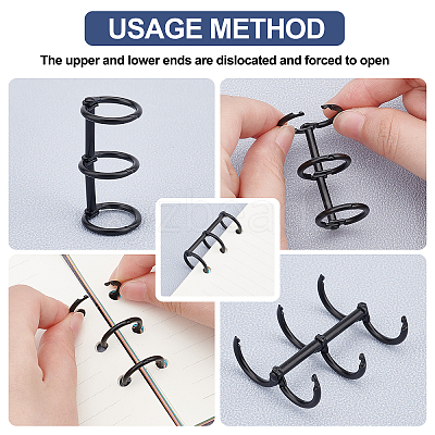 Iron Loose Leaf Book Binder Hinged Rings TOOL-PH0001-49B-1