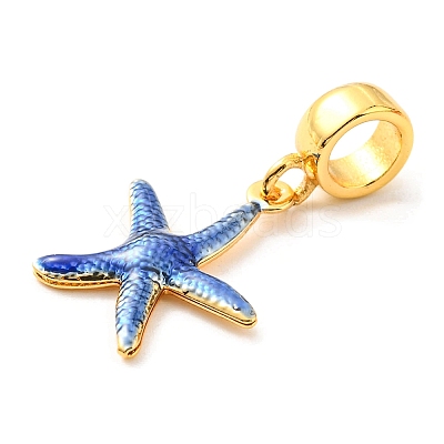 Brass Enamel European Dangle Charms KK-M247-11G-02-1