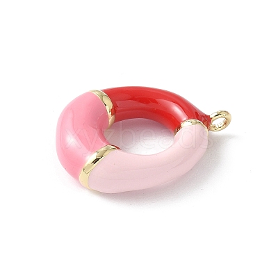 Brass Enamel Pendants KK-E093-03G-O-01-1