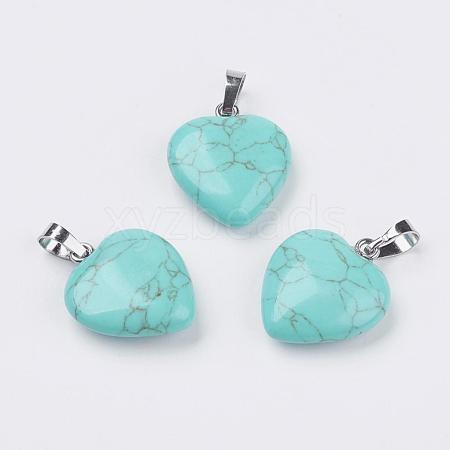 Synthetic Turquoise Pendants G-G956-B09-FF-1