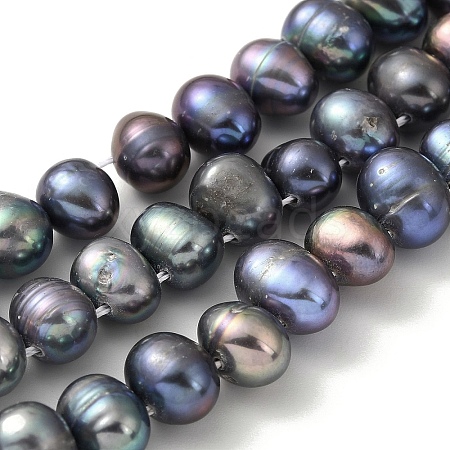 Dyed Natural Cultured Freshwater Pearl Beads Strands PEAR-A006-29A-1