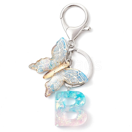 Butterfly Shape Resin & Acrylic Keychain KEYC-JKC01067-02-1