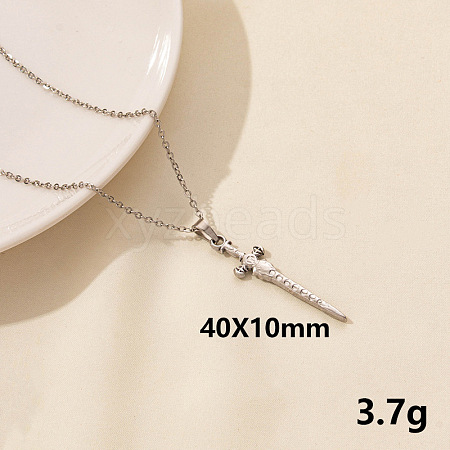 Vintage Stainless Steel Sword Pendant Necklaces for Women QX2053-11-1