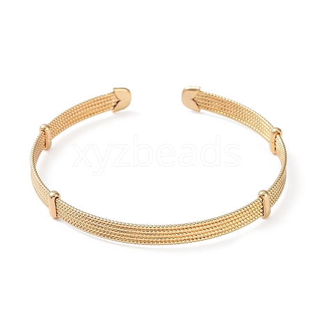 Brass Open Cuff Bangles BJEW-A144-01B-1