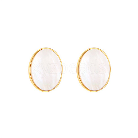 Natural Shell Oval Stud Earrings WV6287-1