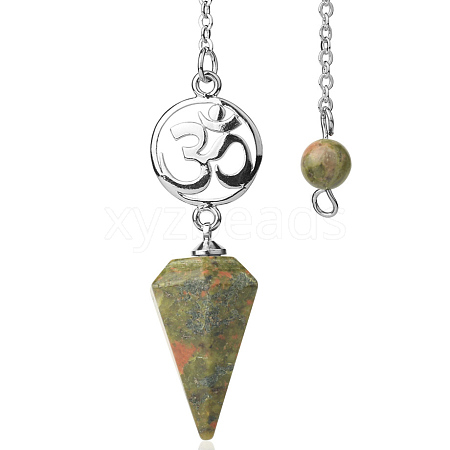 Natural Unakite Dowsing Pendulum Big Pendants PW-WG0D6A7-16-1