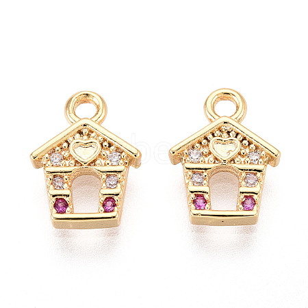 Brass Micro Pave Cubic Zirconia Charms KK-N263-138G-1
