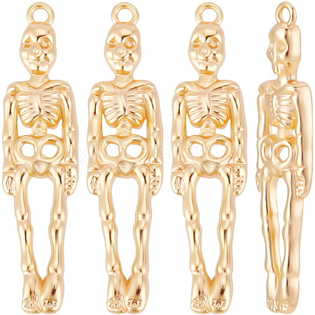 10Pcs Halloween Themed Brass Pendants KK-BBC0015-68C-1