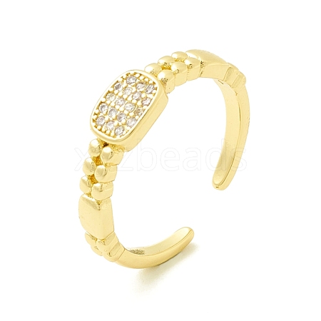 Clear Cubic Zirconia Oval Open Cuff Ring for Women ZIRC-P096-26G-1