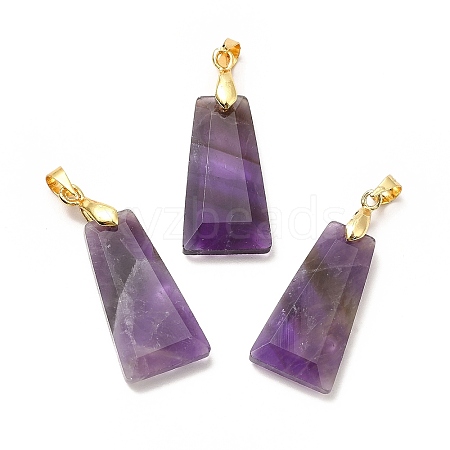 Natural Amethyst Pendants G-C045-01B-G-1