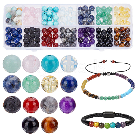 168Pcs 14 Styles Natural & Synthetic Mixed Gemstone Beads Sets G-AR0006-28-1