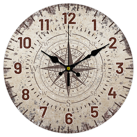 MDF Printed Wall Clock HJEW-WH0058-004-1