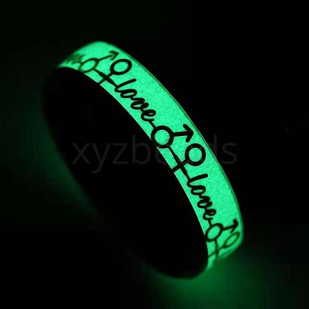 Luminous Glow in the Dark Word Love Stainless Steel Finger Ring PW-WG84200-50-1