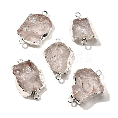 Raw Rough Natural Dyed Quartz Crystal Links Connector Charms G-K189-04S-06-1