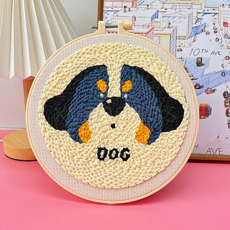 Dog Pattern Punch Embroidery Beginner Kits PW-WG34CD0-05-1