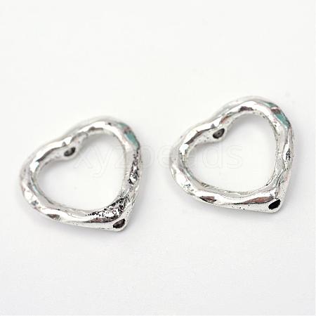 Tibetan Style Alloy Heart Bead Frames TIBE-R309-11AS-RS-1