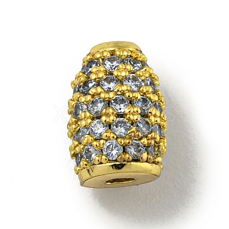 Brass Micro Pave Cubic Zirconia Beads KK-G493-25C-G-1