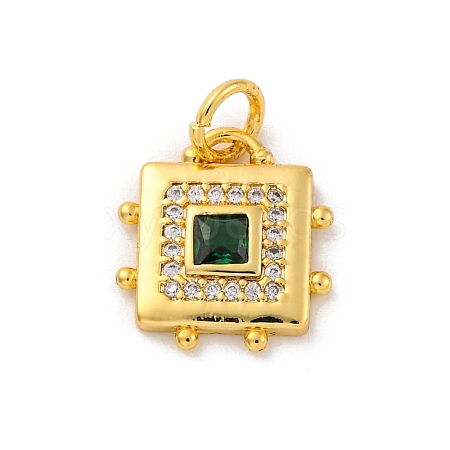 Brass Micro Pave Cubic Zirconia Pendants KK-U033-02G-02-1