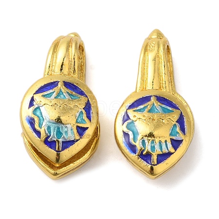 Rack Plating Brass Enamel Buddhist Pendants KK-P276-25G-04-1