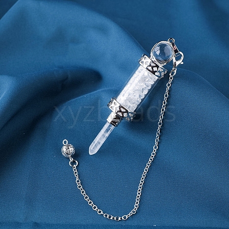 Natural Quartz Crystal Chips Wishing Bottle Dowsing Pendulum Big Pendants PW-WG6F05D-01-1