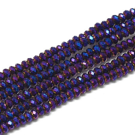 Electroplate Glass Beads Strands EGLA-Q112-C08-1