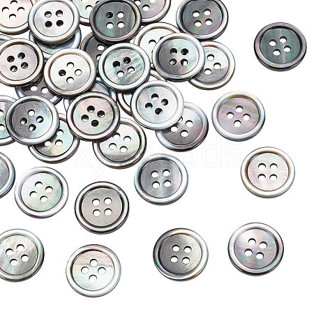 36Pcs Natural Shell Buttons BUTT-FG0001-14-1