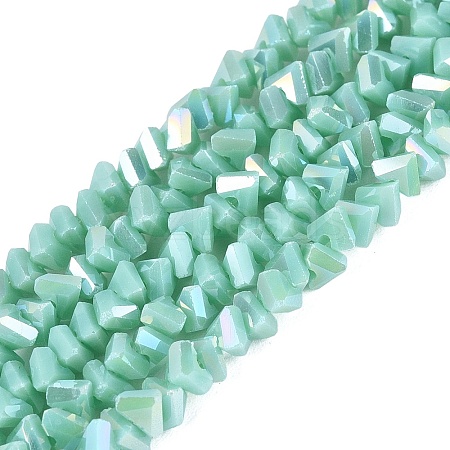 Electroplate Opaque Glass Beads Strands EGLA-Q139-01A-C14-1