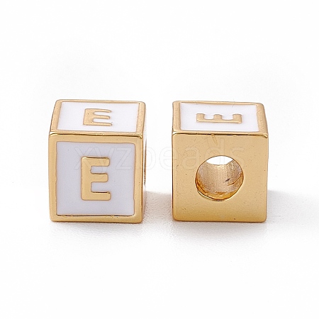 Rack Plating Brass Enamel Beads KK-B060-04G-04E-1
