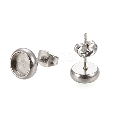 Non-Tarnish 304 Stainless Steel Stud Earring Settings STAS-K202-05B-P-1