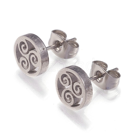 Tarnish Resistant 304 Stainless Steel Stud Earrings EJEW-N045-09P-1