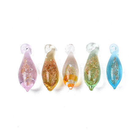 Handmade Gold Sand Lampwork Pendants LAMP-S194-023-M-1