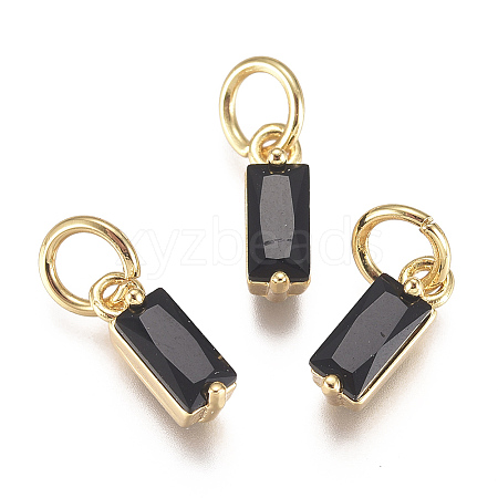 Brass Micro Pave Cubic Zirconia Charms ZIRC-F111-03G-04-1