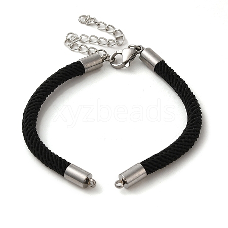 Milan Cord & 304 Stainless Steel Bracelets Making MAK-H004-01B-P01-1