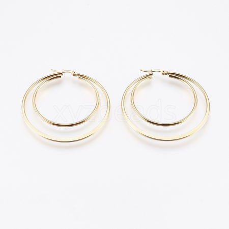 201 Stainless Steel Hoop Earrings EJEW-I213-B-01G-1