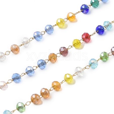 Glass Round Beaded Chains CHS-A015-01G-01-1